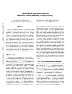 A probabilistic constrained clustering for transfer learning and image
  category discovery