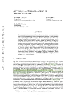 Adversarial Reprogramming of Neural Networks