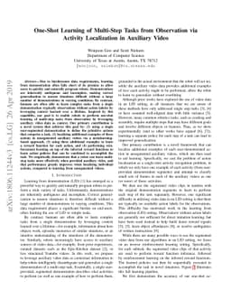 One-Shot Learning of Multi-Step Tasks from Observation via Activity
  Localization in Auxiliary Video