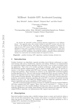 XGBoost: Scalable GPU Accelerated Learning