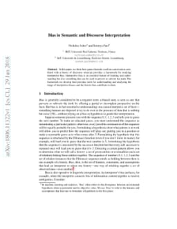 Bias in Semantic and Discourse Interpretation
