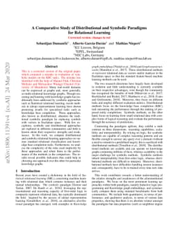A Comparative Study of Distributional and Symbolic Paradigms for
  Relational Learning