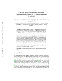 SynNet: Structure-Preserving Fully Convolutional Networks for Medical
  Image Synthesis