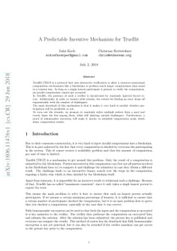 A Predictable Incentive Mechanism for TrueBit