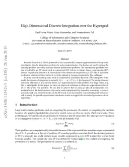 High Dimensional Discrete Integration over the Hypergrid