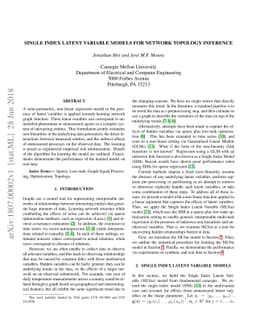 Single Index Latent Variable Models for Network Topology Inference