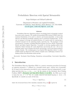 Probabilistic Bisection with Spatial Metamodels
