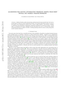 Algorithms for solving optimization problems arising from deep neural
  net models: smooth problems