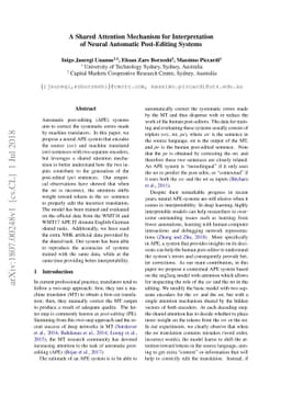A Shared Attention Mechanism for Interpretation of Neural Automatic
  Post-Editing Systems