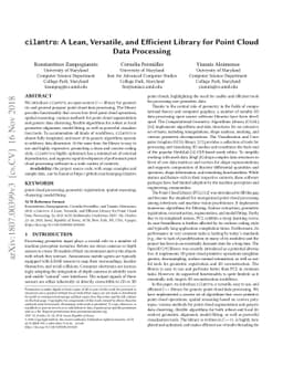 cilantro: A Lean, Versatile, and Efficient Library for Point Cloud Data
  Processing