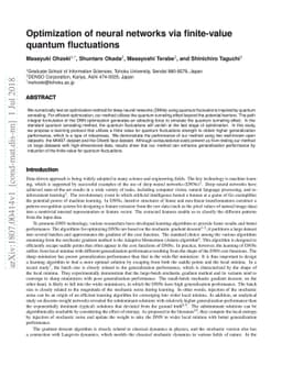 Optimization of neural networks via finite-value quantum fluctuations