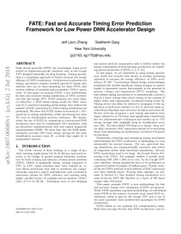 FATE: Fast and Accurate Timing Error Prediction Framework for Low Power
  DNN Accelerator Design