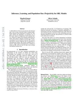 Inference, Learning, and Population Size: Projectivity for SRL Models