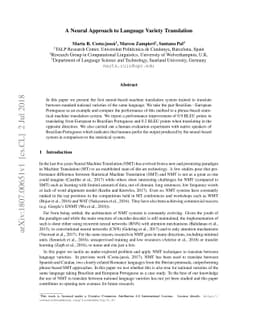 A Neural Approach to Language Variety Translation