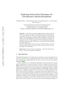Exploring End-to-End Techniques for Low-Resource Speech Recognition