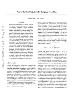 Neural Random Projections for Language Modelling