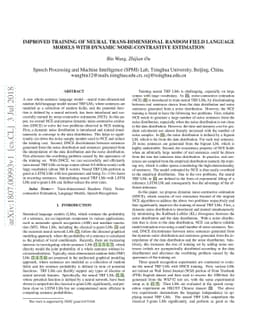 Improved training of neural trans-dimensional random field language
  models with dynamic noise-contrastive estimation