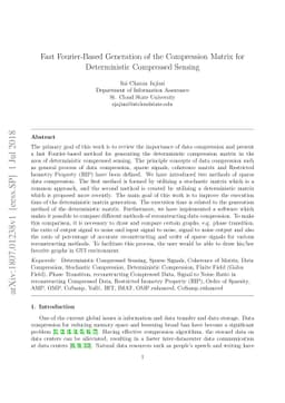 Fast Fourier-Based Generation of the Compression Matrix for
  Deterministic Compressed Sensing