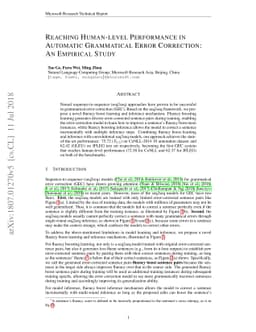 Reaching Human-level Performance in Automatic Grammatical Error
  Correction: An Empirical Study