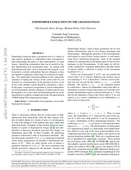 Endmember Extraction on the Grassmannian