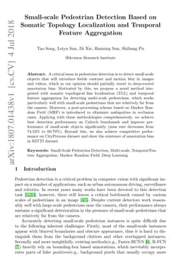 Small-scale Pedestrian Detection Based on Somatic Topology Localization
  and Temporal Feature Aggregation