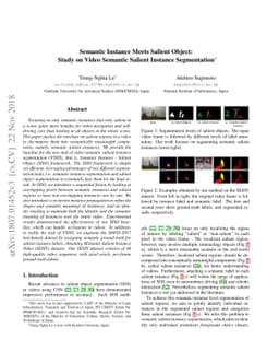 Semantic Instance Meets Salient Object: Study on Video Semantic Salient
  Instance Segmentation