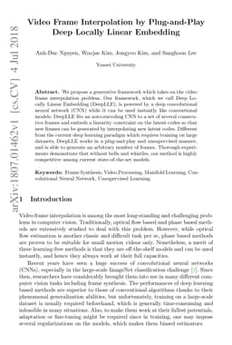 Video Frame Interpolation by Plug-and-Play Deep Locally Linear Embedding