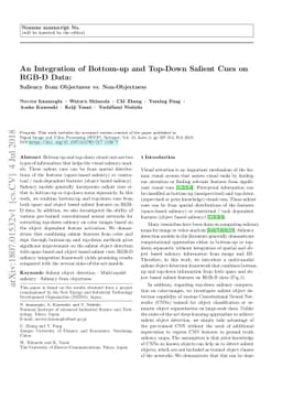 An Integration of Bottom-up and Top-Down Salient Cues on RGB-D Data:
  Saliency from Objectness vs. Non-Objectness