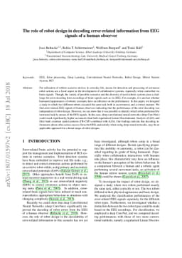 The role of robot design in decoding error-related information from EEG
  signals of a human observer