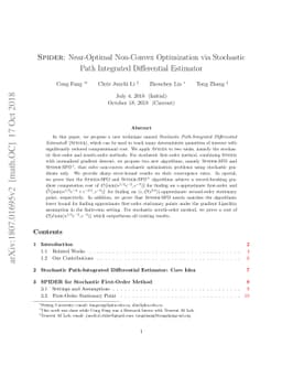 SPIDER: Near-Optimal Non-Convex Optimization via Stochastic Path
  Integrated Differential Estimator