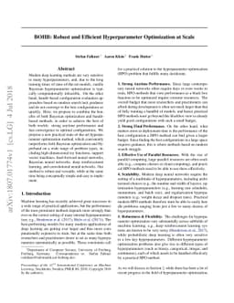 BOHB: Robust and Efficient Hyperparameter Optimization at Scale