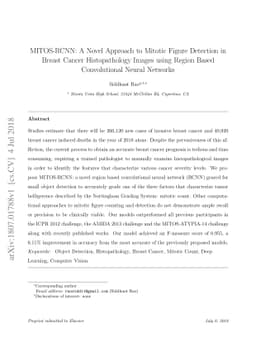 MITOS-RCNN: A Novel Approach to Mitotic Figure Detection in Breast
  Cancer Histopathology Images using Region Based Convolutional Neural Networks