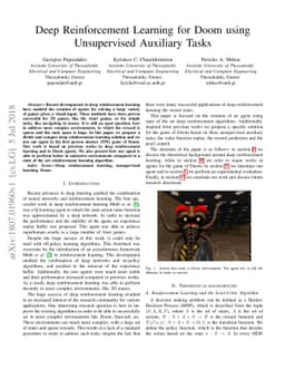 Deep Reinforcement Learning for Doom using Unsupervised Auxiliary Tasks
