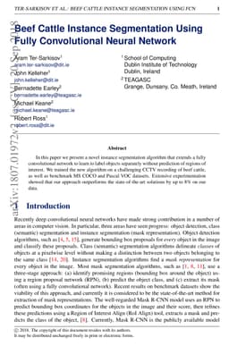 Beef Cattle Instance Segmentation Using Fully Convolutional Neural
  Network
