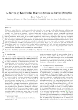 A Survey of Knowledge Representation in Service Robotics