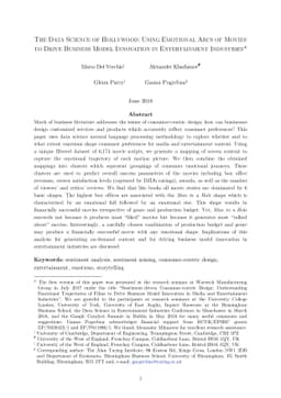 The Data Science of Hollywood: Using Emotional Arcs of Movies to Drive
  Business Model Innovation in Entertainment Industries