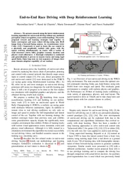End-to-End Race Driving with Deep Reinforcement Learning