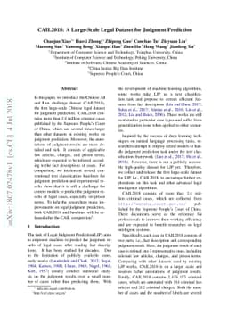 CAIL2018: A Large-Scale Legal Dataset for Judgment Prediction
