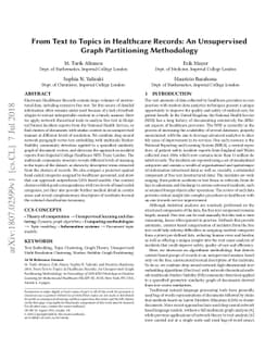 From Text to Topics in Healthcare Records: An Unsupervised Graph
  Partitioning Methodology