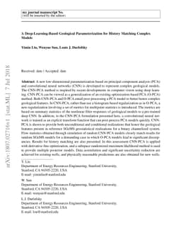 A Deep-Learning-Based Geological Parameterization for History Matching
  Complex Models