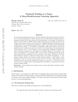 Financial Trading as a Game: A Deep Reinforcement Learning Approach