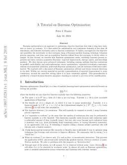 A Tutorial on Bayesian Optimization