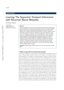 Learning The Sequential Temporal Information with Recurrent Neural
  Networks