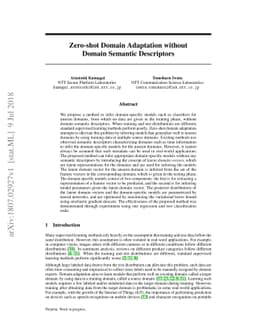 Zero-shot Domain Adaptation without Domain Semantic Descriptors