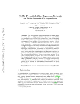 PARN: Pyramidal Affine Regression Networks for Dense Semantic
  Correspondence