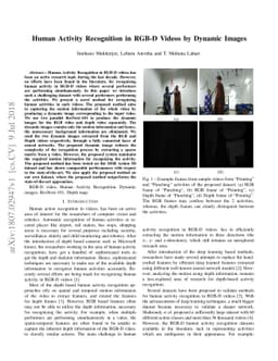 Human Activity Recognition in RGB-D Videos by Dynamic Images
