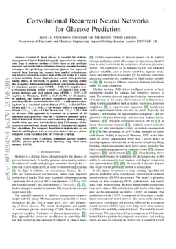 Convolutional Recurrent Neural Networks for Glucose Prediction