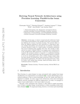 Deriving Neural Network Architectures using Precision Learning:
  Parallel-to-fan beam Conversion
