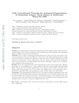 Fully Convolutional Networks for Automated Segmentation of Abdominal
  Adipose Tissue Depots in Multicenter Water-Fat MRI