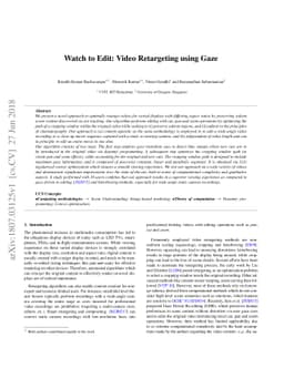 Watch to Edit: Video Retargeting using Gaze